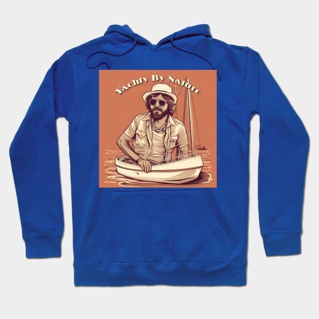 Yachty By Nature Yacht Rock Sailing Nautical Hoodie by Grassroots Green